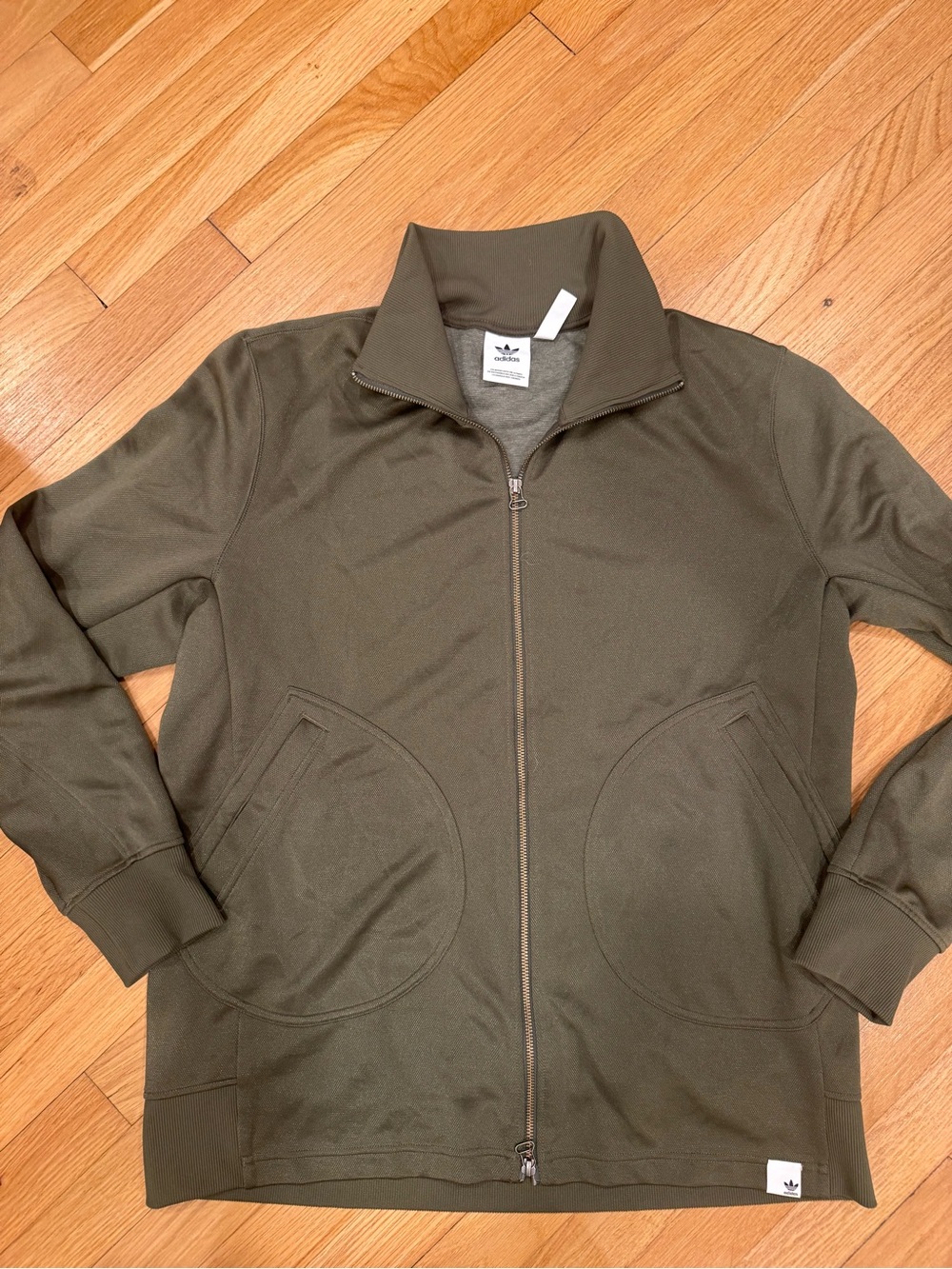 adidas Men's Olive Zip-Front Shirt Jacket